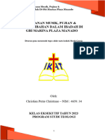 Makalah Observasi - Peranan Musik, Pujian & Penyembahan Dalam Ibadah Di Gbi Marina Plaza Manado