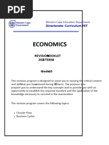 Economics Grade 10 Revision Material Term 1 - 2024 PDF