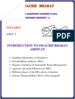 Unit - 1 Introduction To Swachh Bharat Abhiyan