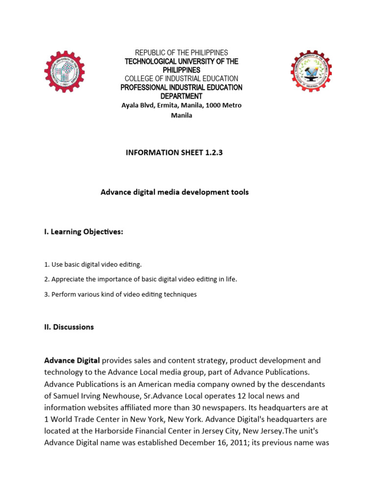 Information Sheet 1.2.3 - Documentation | PDF | Media (Communication ...