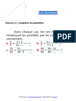 Exercice 2 Les Fractions Cinquieme 1762