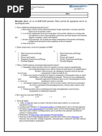 GMPSSOP EXAM For Production Answer Key