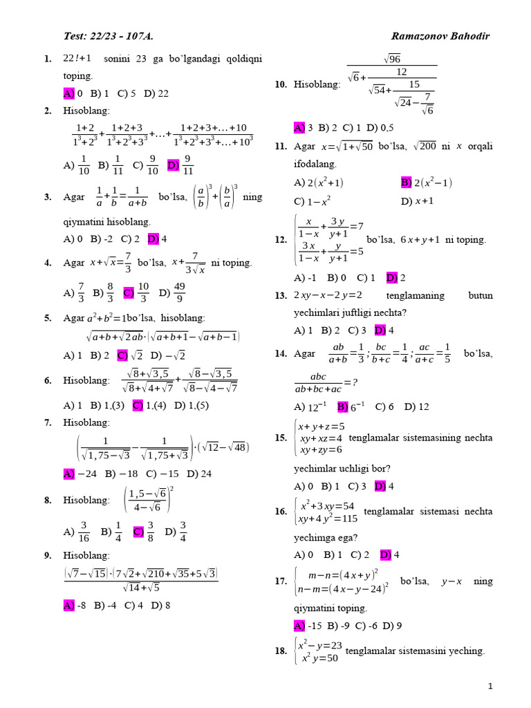 Test-107a. Kalit | PDF