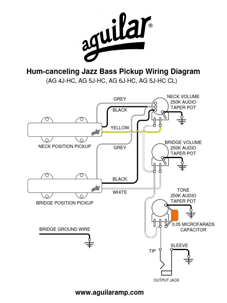 Hum-Canceling Jazz Bass Pickup Wiring Diagram Vol Vol | PDF