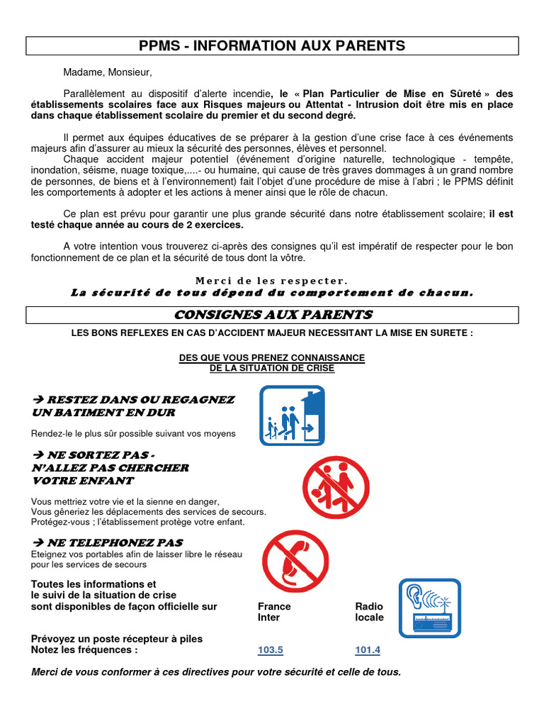 PPMS : Guide de Sécurité pour Parents | PDF