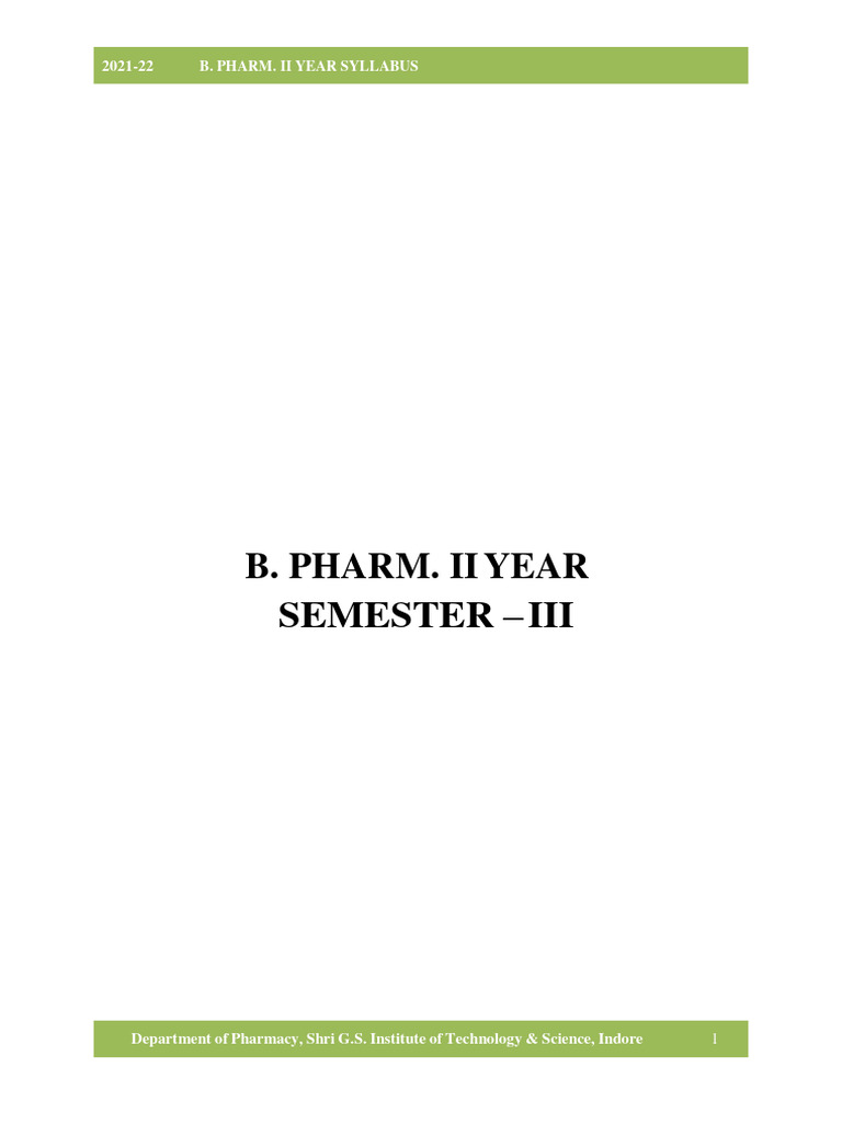 B. Pharm II Year Syllabus Overview | PDF | Solubility | Chirality ...