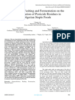 Impact of Washing and Fermentation On The Concentration of Pesticide Residues in Nigerian Staple Foods