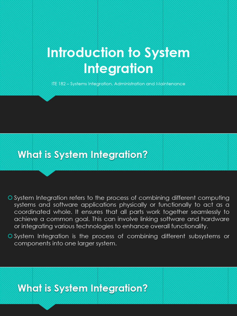Introduction To System Integration | PDF | System | Computing