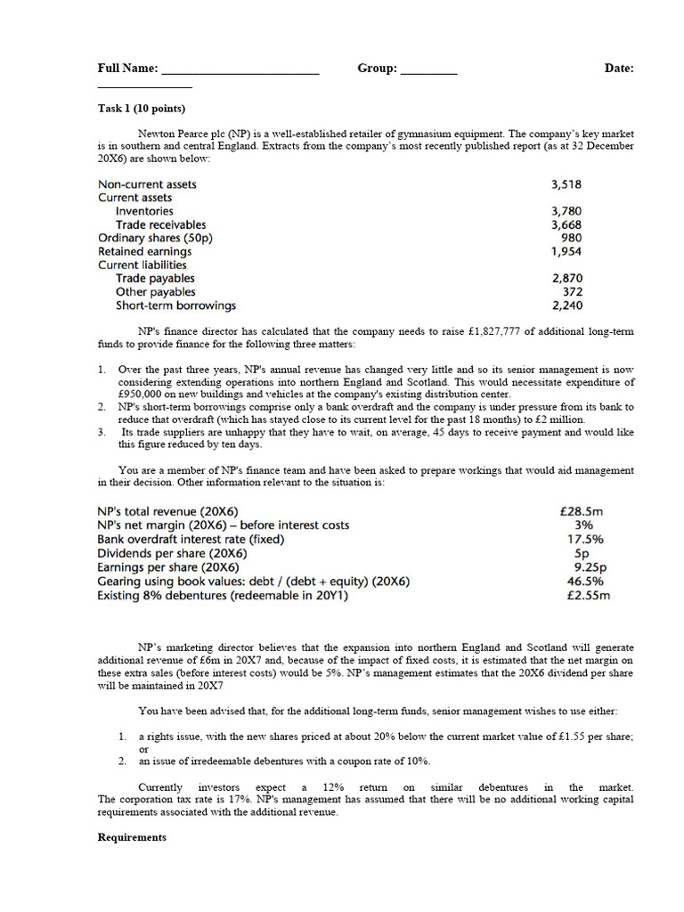 Corp. Fin. Test Var. 2. | PDF | Business | Finance & Money Management