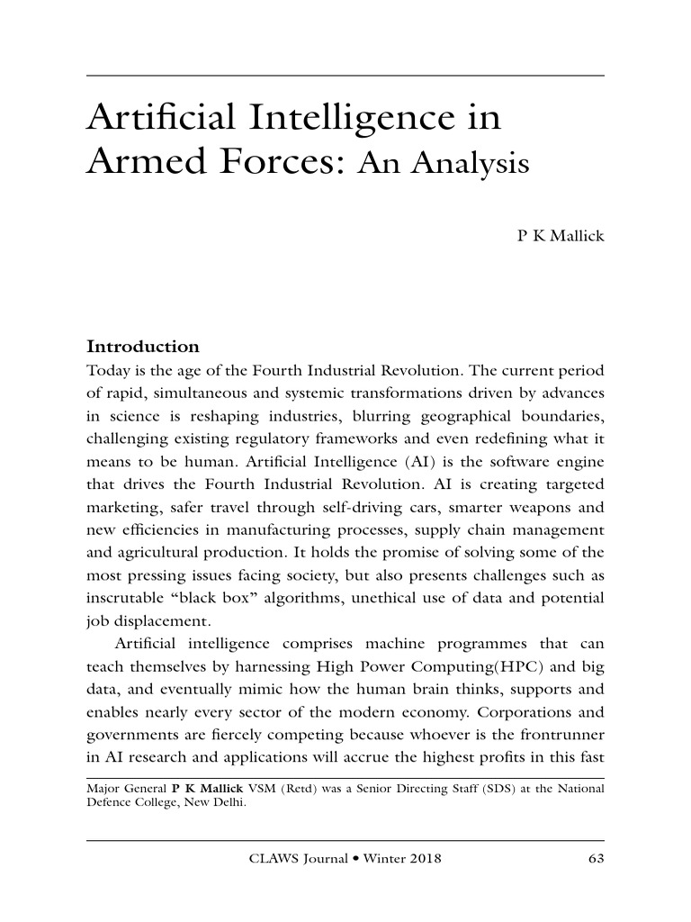 AI's Role in Modern Warfare | PDF | Artificial Intelligence ...