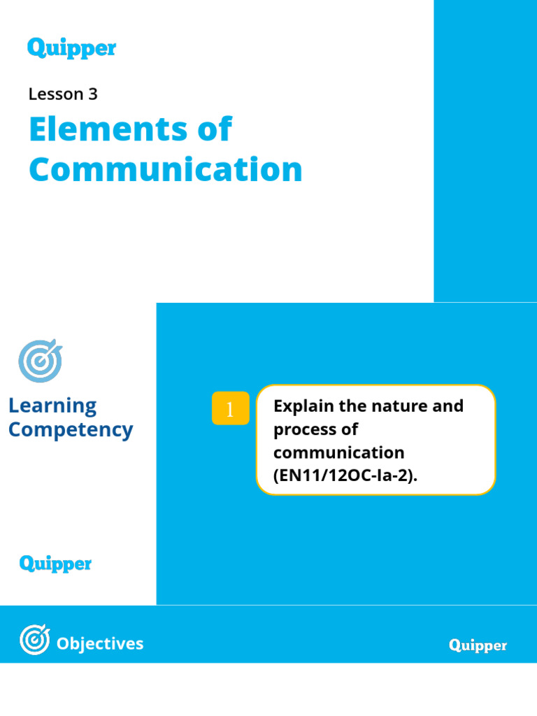 Oral Communication Unit 1 Lesson 3 Elements of Communication | PDF ...
