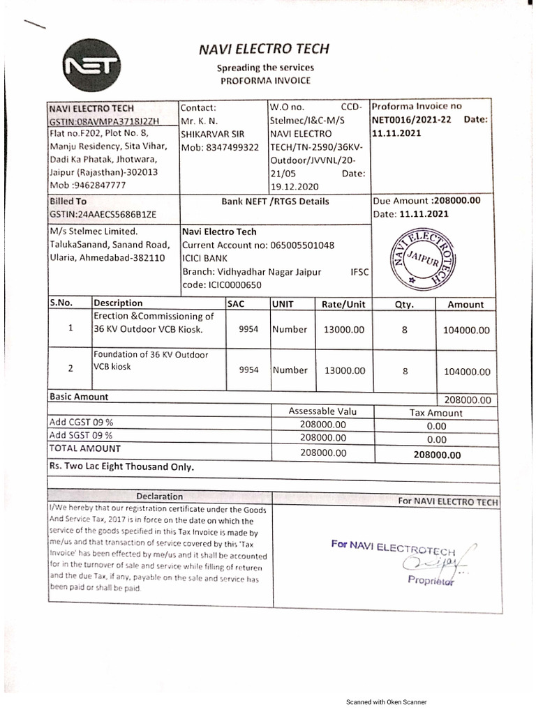 Proforma NET016 JV 2590 | PDF