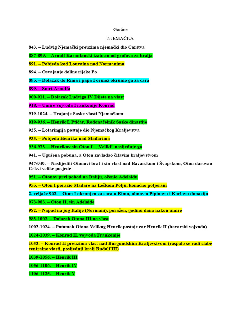 Godine Srednji Vijek | PDF