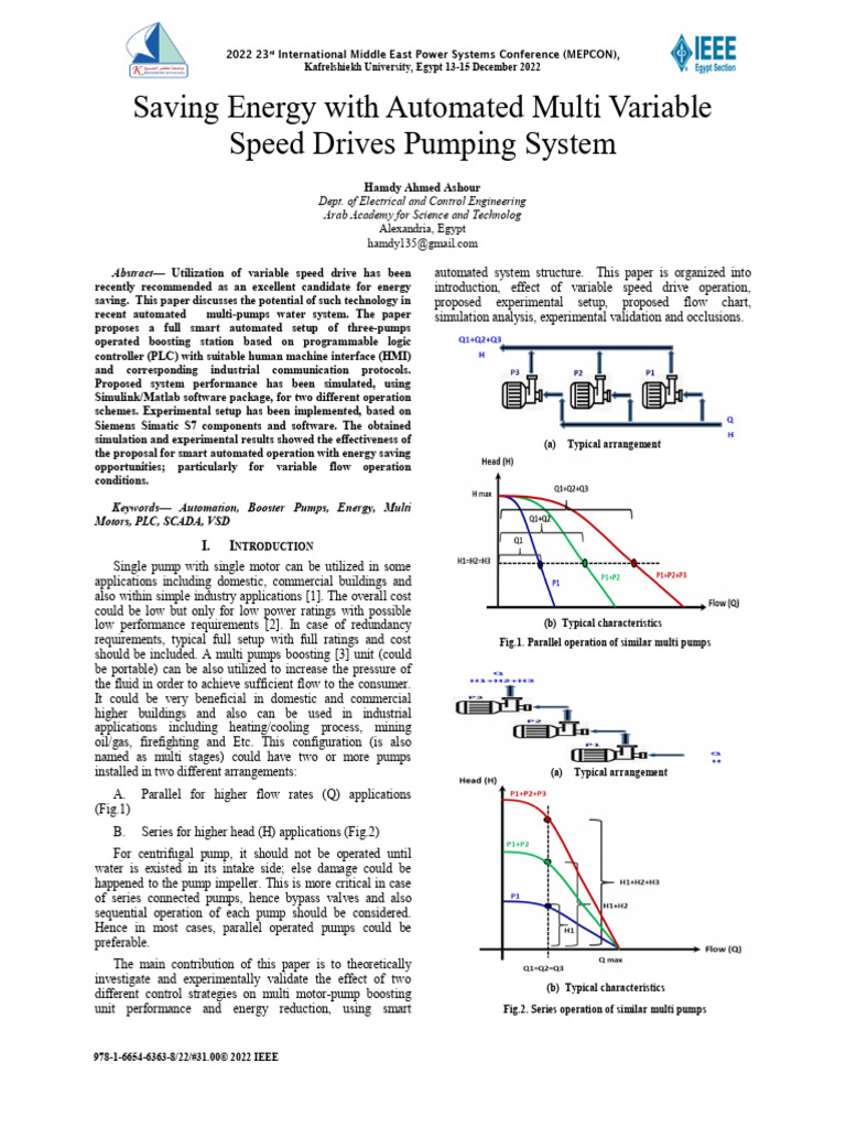 Energy Savings in Pump Systems with VSDs | PDF | Programmable Logic ...
