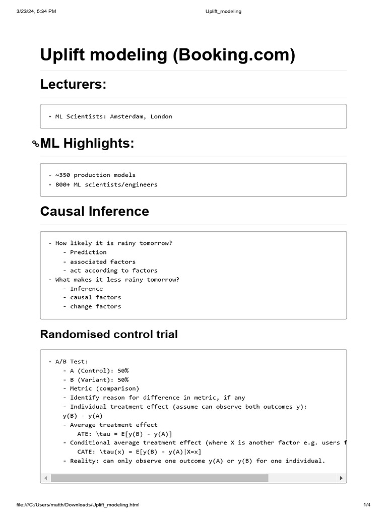 Uplift Modeling | PDF | Applied Mathematics | Scientific Method