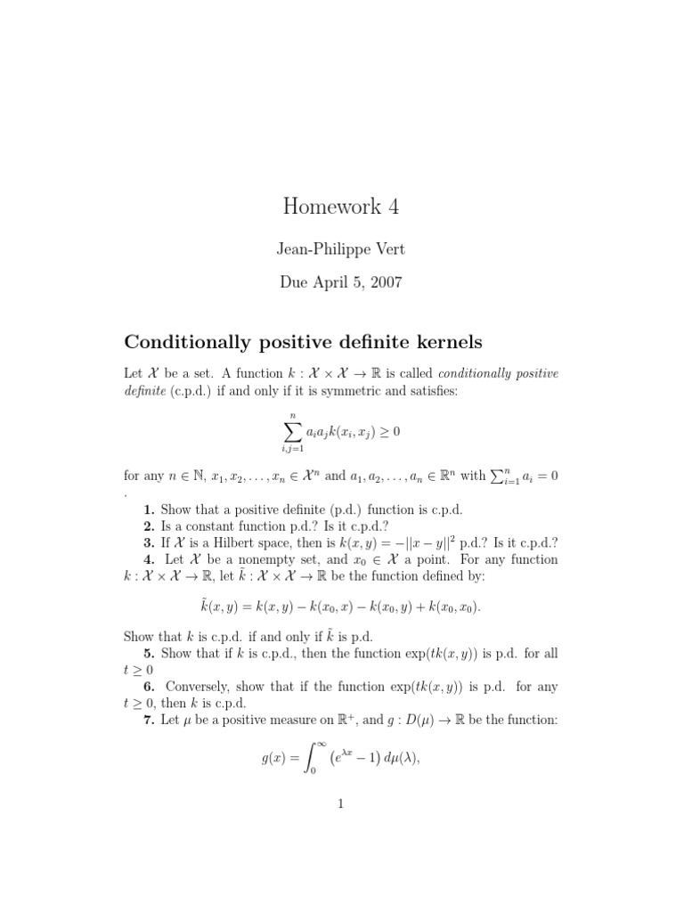 HW 4 | PDF | Operator Theory | Mathematics