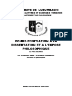 Cours D'initiation A La Dissertation Philosophique