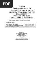 Tender For Empanelment of Consultant/Architects/ Architectural Firm For The Branches of Punjab & Sind Bank Zonal Office, Dehradun