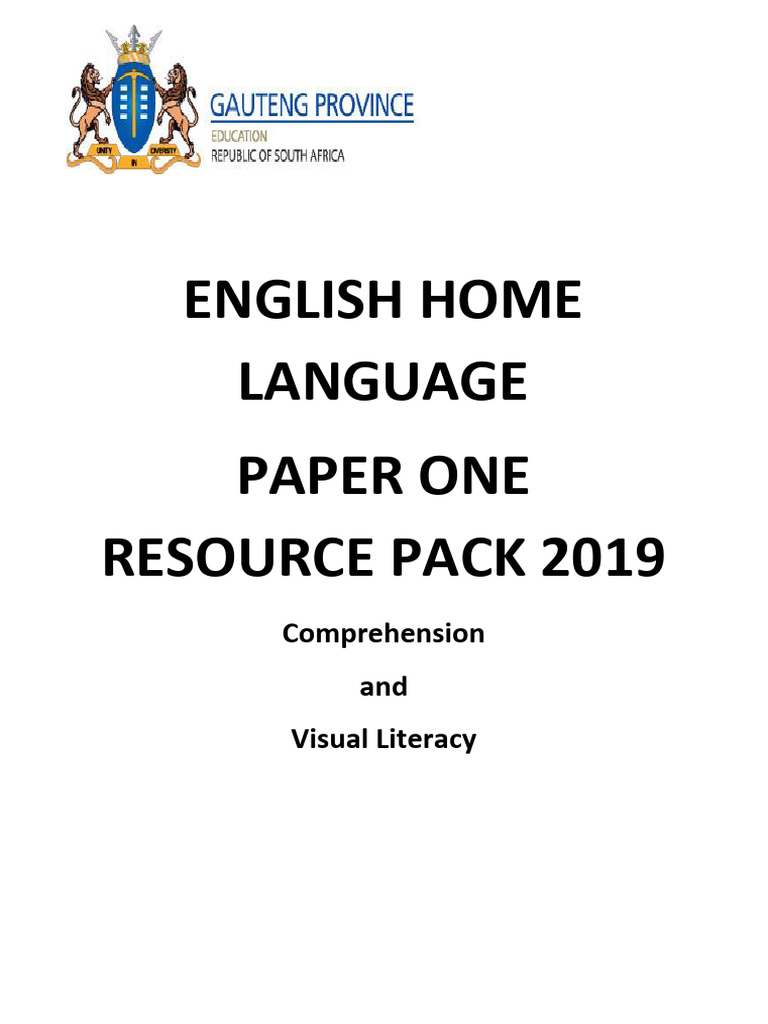 English home language paper one resource pack 2019 comprehension and