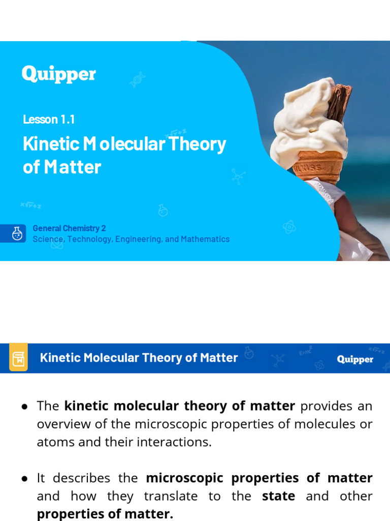 Kinetic Molecular Theory Overview | PDF | Chemical Polarity ...