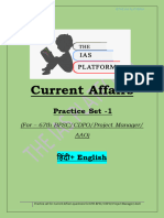 Current Affairs Practice Set in English