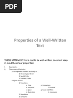 Properties of A Well Written Text