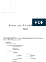 Properties of A Well Written Text