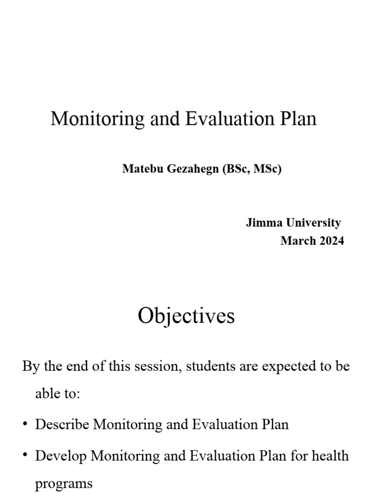 Monitoring & Evaluation Plan Guide | PDF | Evaluation | Monitoring And ...
