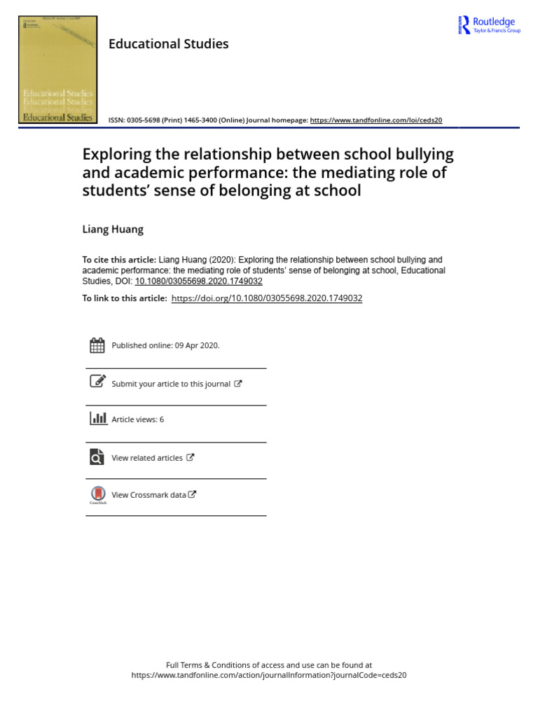 Bullying's Impact on Academic Performance | PDF | Linear Regression ...