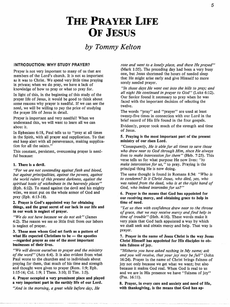 The Prayer Life of Jesus Christ | PDF | Jesus | Prayer