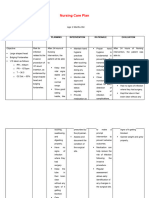 Nursing Care Plan: Assessment Diagnosis Planning Intervention Rationale Evaluation