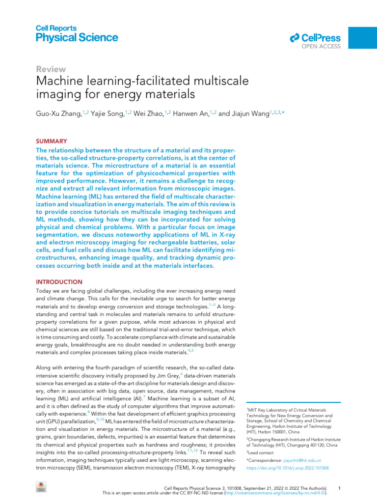 Machine Learning Facilitated Multiscale Imaging For Energy Materials ...