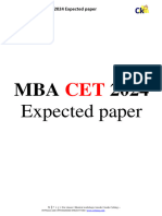 CET Expected Paper MAH MBA CET 2024 Full 2