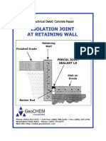 Isolation Joint at Retaining Wall
