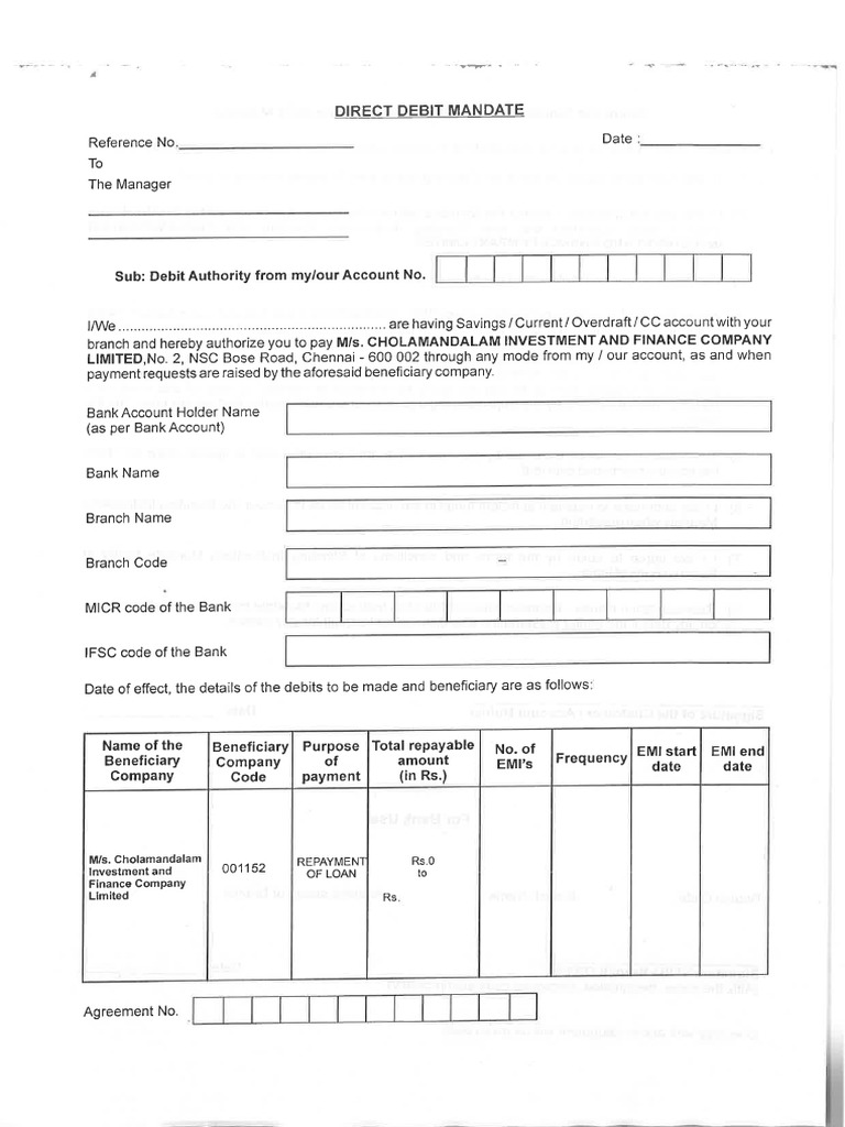 Direct Debit Mandate 6114144b17 | PDF