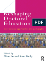 Reshaping Doctoral Education International Approaches and Pedagogies (Alison Lee, Susan Danby)