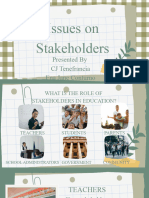 Issues On Stakeholders
