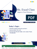 Ms. Excel Training - Day 1