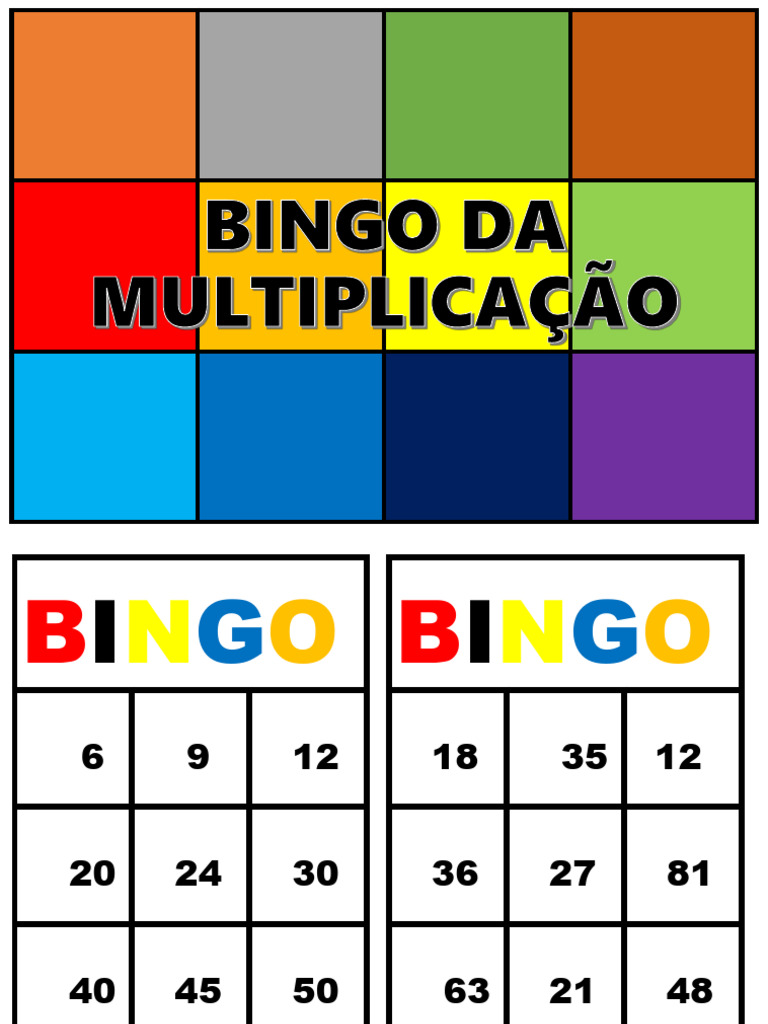 Bingo da Multiplicação para Imprimir | PDF | Games & Activities