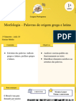 Morfologia - Palavras de Origem Grega e Latina: Língua Portuguesa