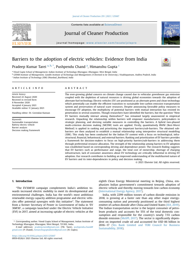 Barriers to EV Adoption in India | PDF | Electric Vehicle ...