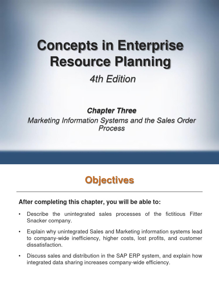 Chapter 3 Erp Pdf Customer Relationship Management Enterprise