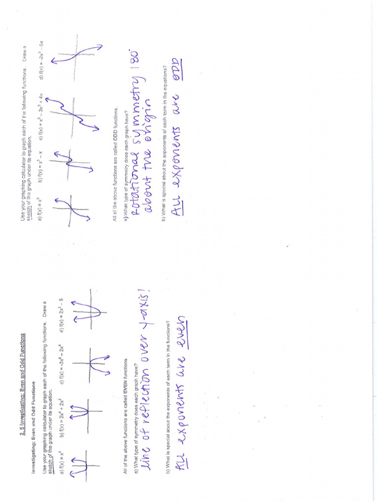 03-26-18 Key Even Odd Functions | PDF