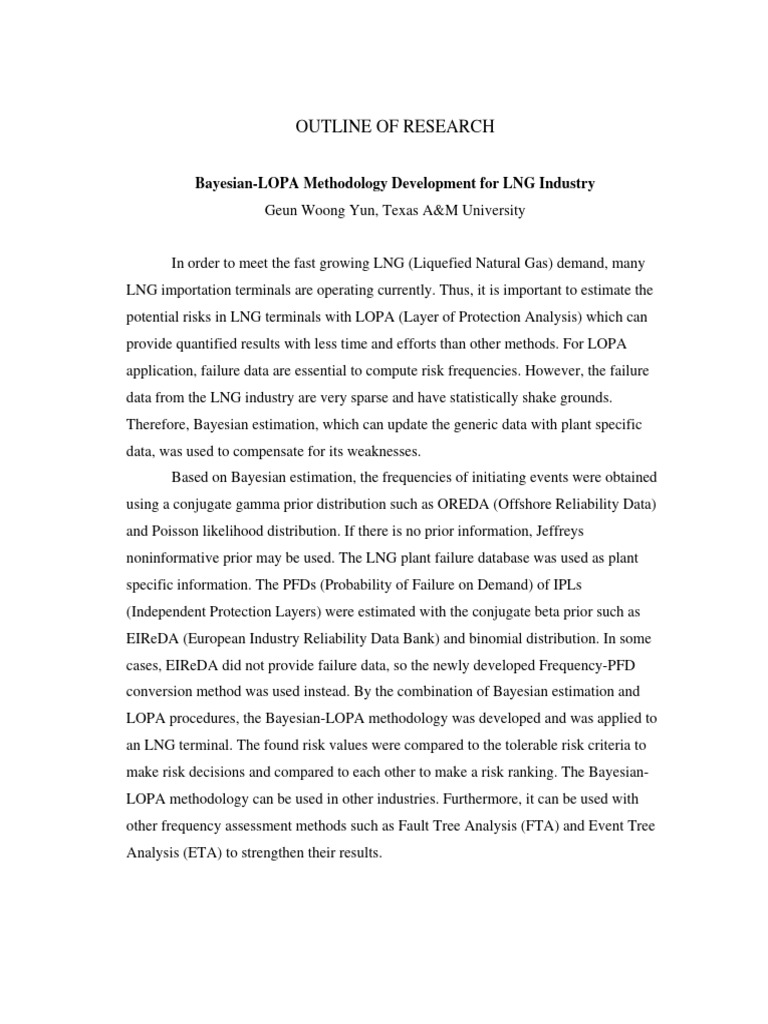 Bayesian lopa methodology development for lng industry pdf risk