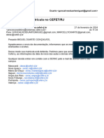 Gmail - Confirmação de Matrícula No CEFET - RJ