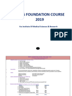 Foundation Course Time Table-Vimsar-2019