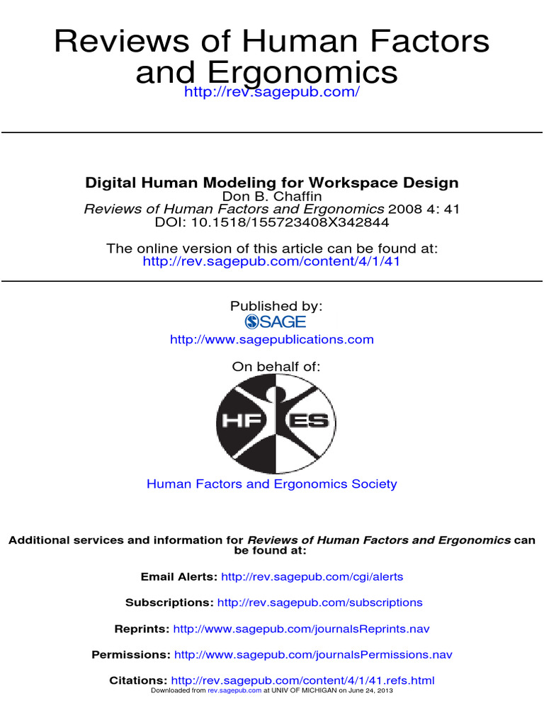 Digital Human Modeling For Workplace Design | PDF | Simulation | Human ...