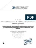 Model 119C12 High Pressure Ballistic Pressure Sensor, 120k Psi, 0.25 Pc/psi, Accel Comp., Floating Clamp Nut Installation and Operating Manual