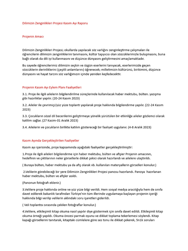 04 2025 2026 DILIMIZIN ZENGINLIKLERI EKIM AY FAALIYET RAPORU I LKOKUL intelligence overview