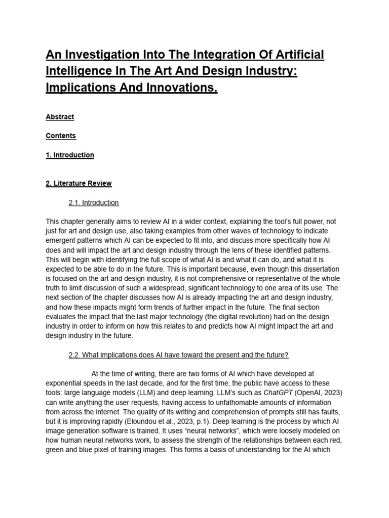 AI's Impact on Art and Design Industry | PDF | Artificial Intelligence ...